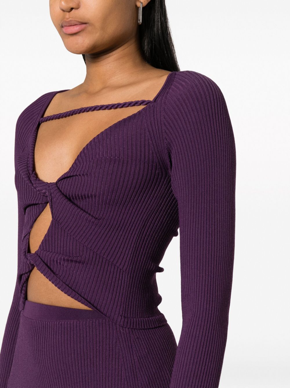 Shop Altuzarra Cut-out Long-sleeve Maxi Dress In Purple