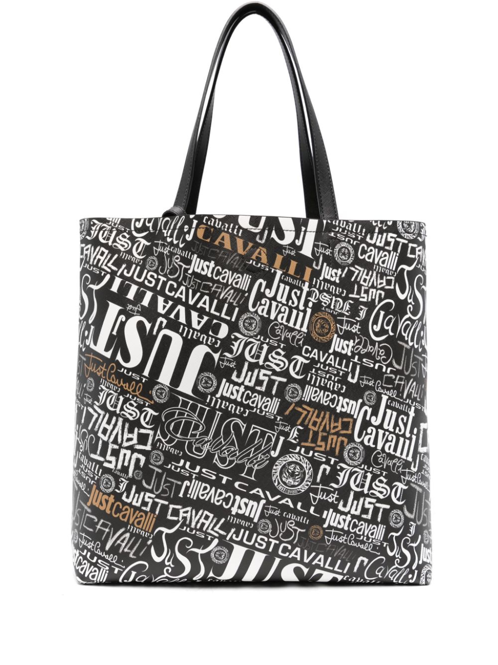 Just Cavalli Large Logo-print Tote Bag In Black