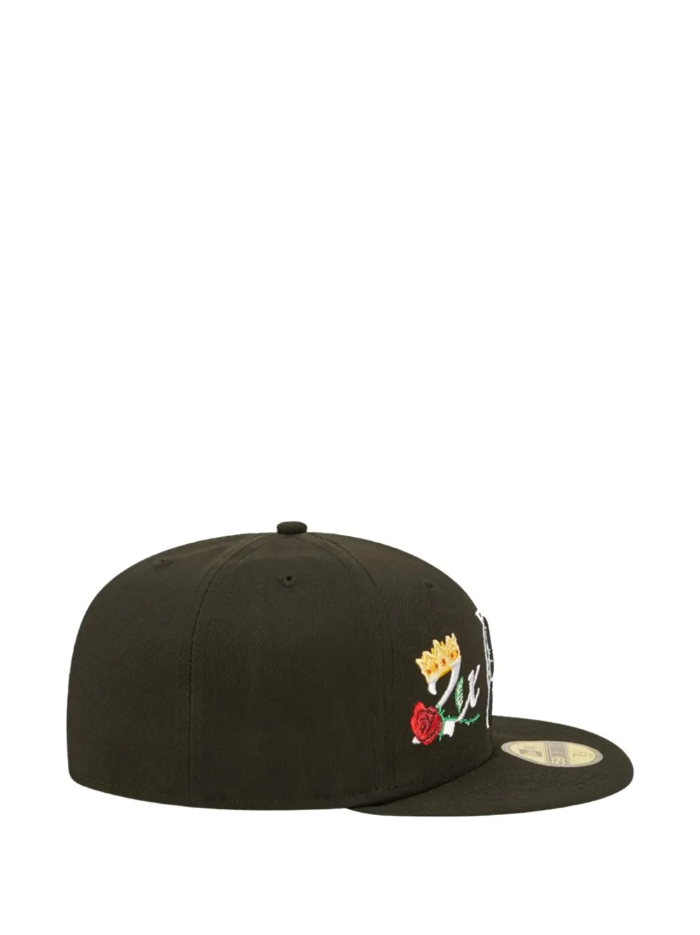 NEW ERA CAP 59Fifty crown rose-embroidered cap Zwart