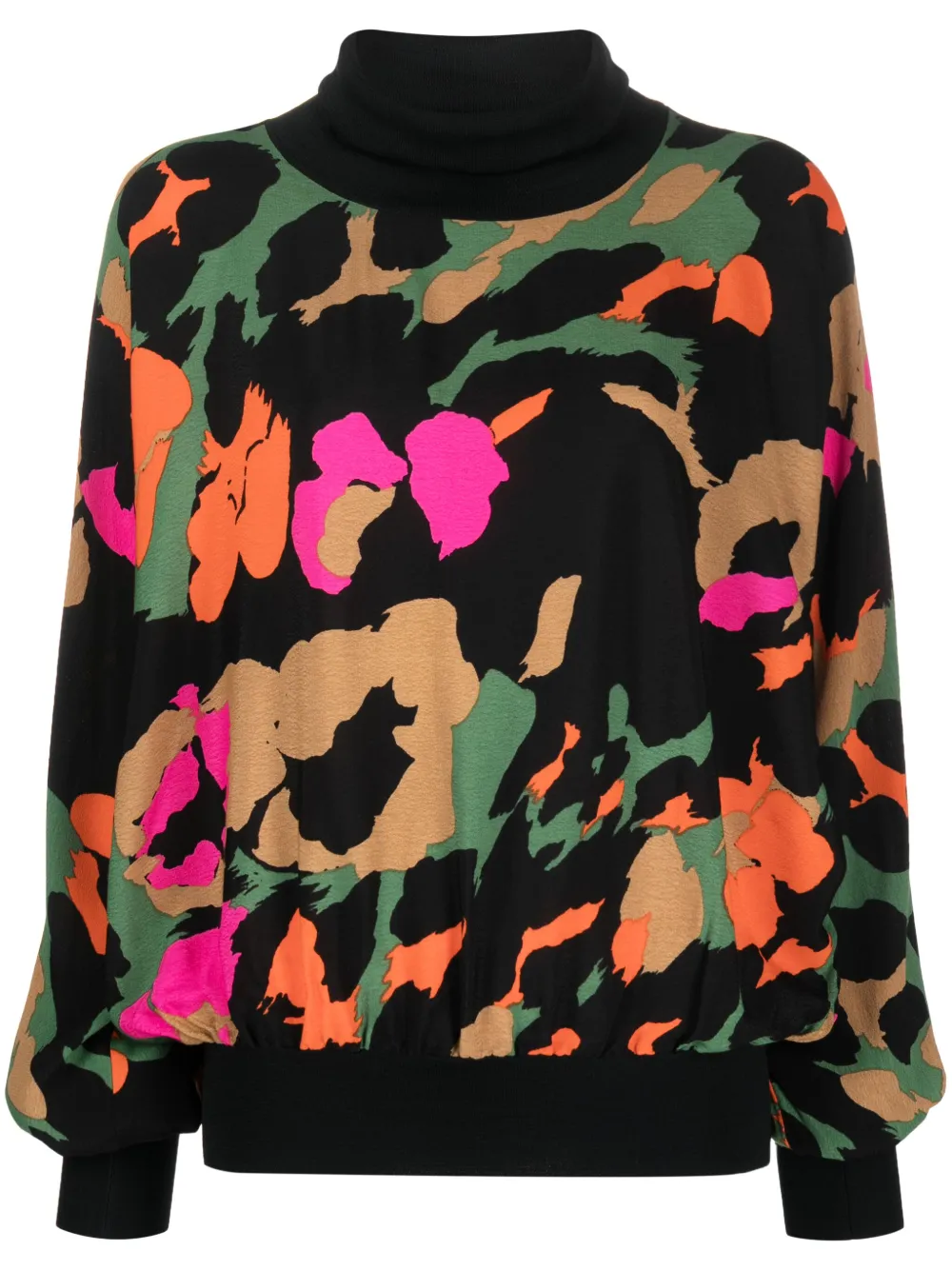 ESSENTIEL ANTWERP ABSTRACT-PRINT ROLL-NECK TOP