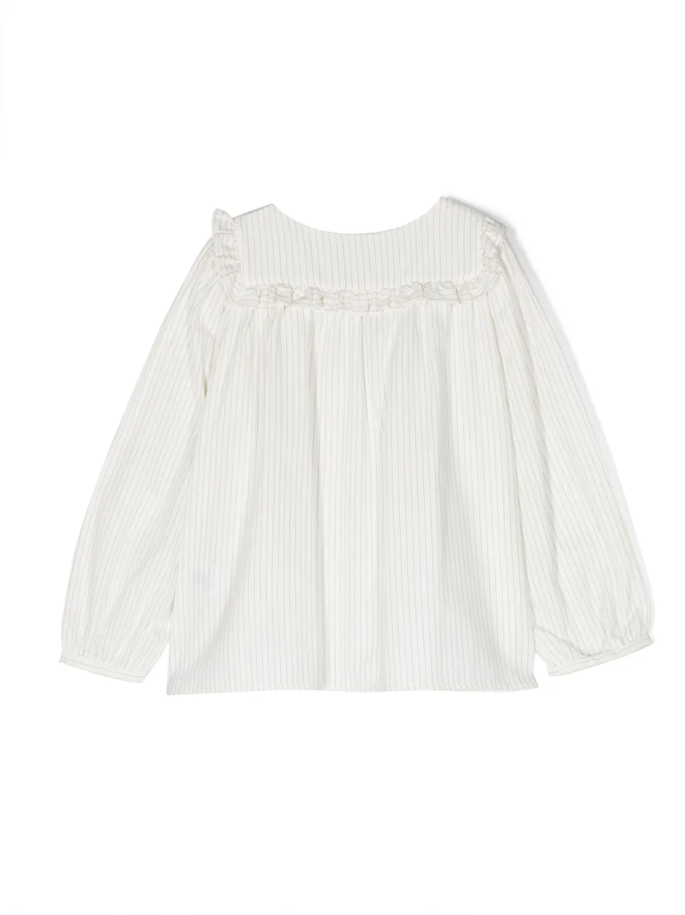 Bonpoint striped ruffled blouse - Wit