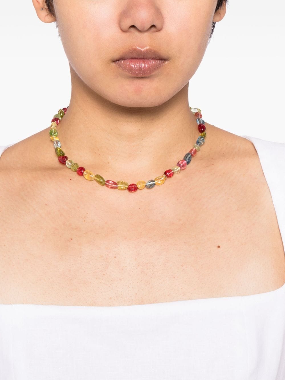 Shop Anni Lu Tropicana Beaded Chocker Necklace In Multicolour