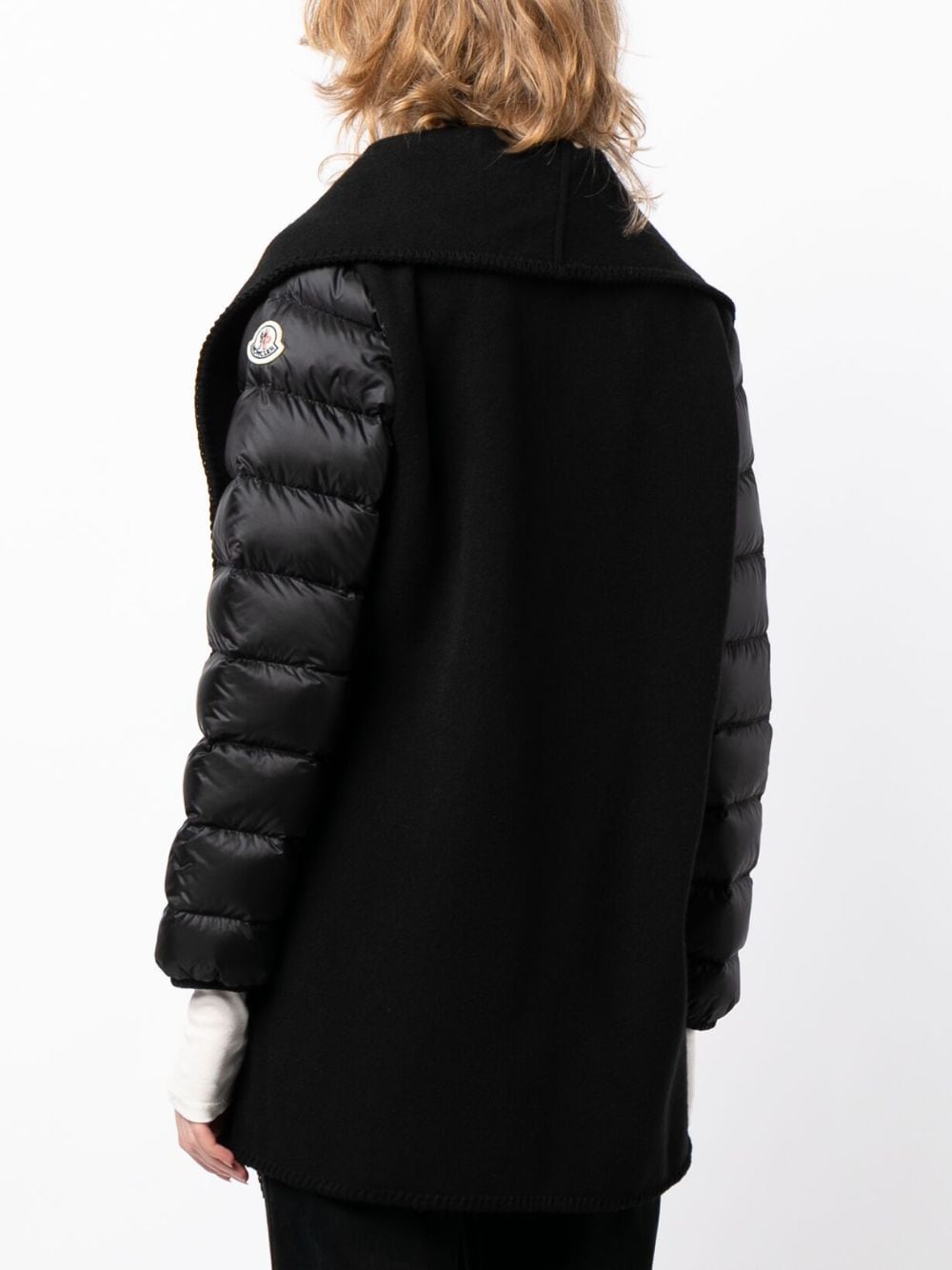 Shop Moncler Padded Wool-blend Cape In Black