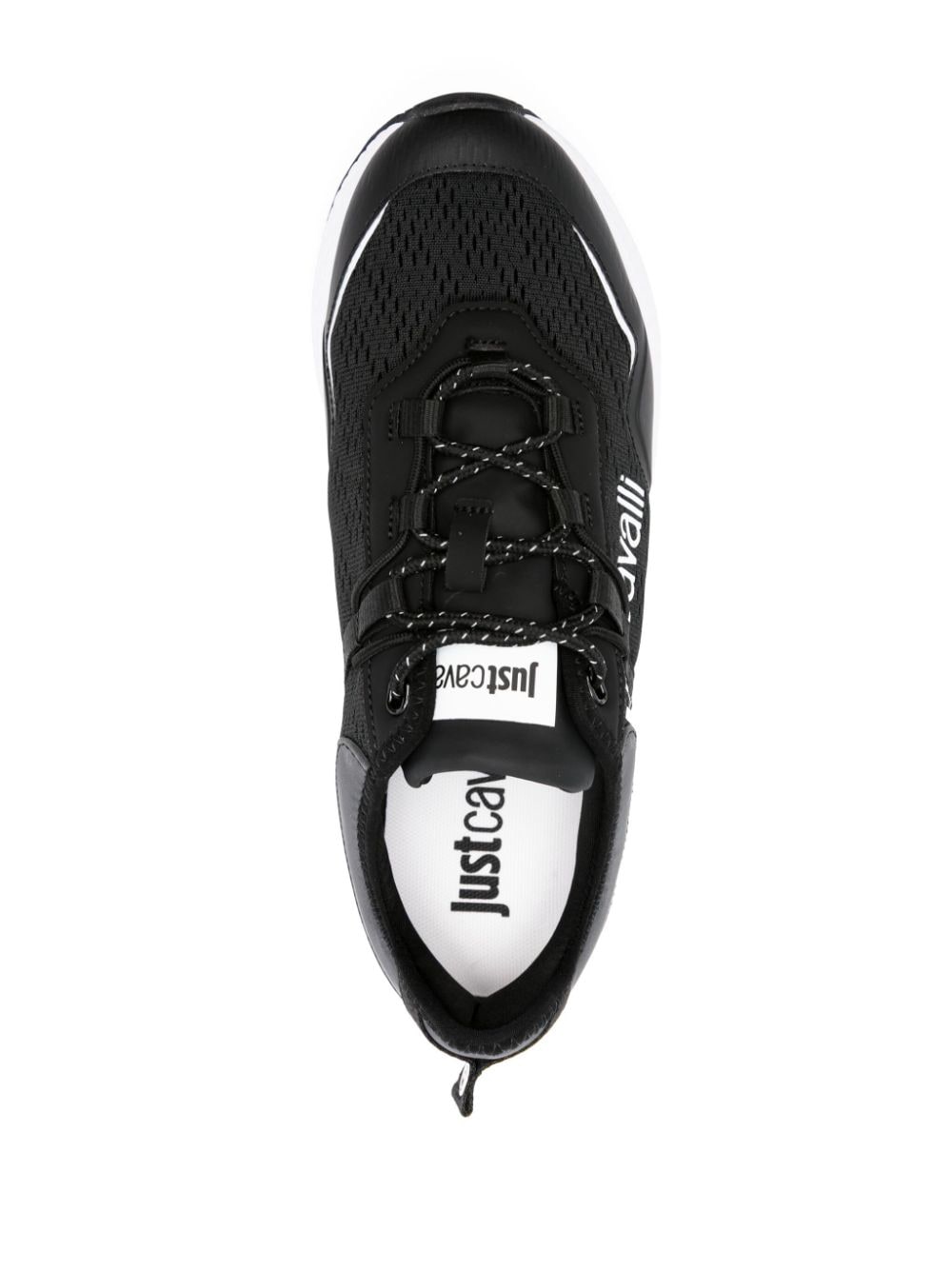 Shop Just Cavalli Logo-print Panelled Sneakers In Black