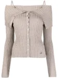 Blumarine off-shoulder wool cardigan - Neutrals