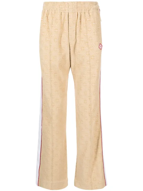 Casablanca monogram-jacquard velour track pants