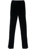 Moncler logo-appliqué corduroy trousers - Blue