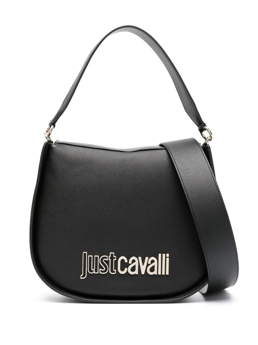 Just Cavalli Logo-lettering Shoulder Bag In Black