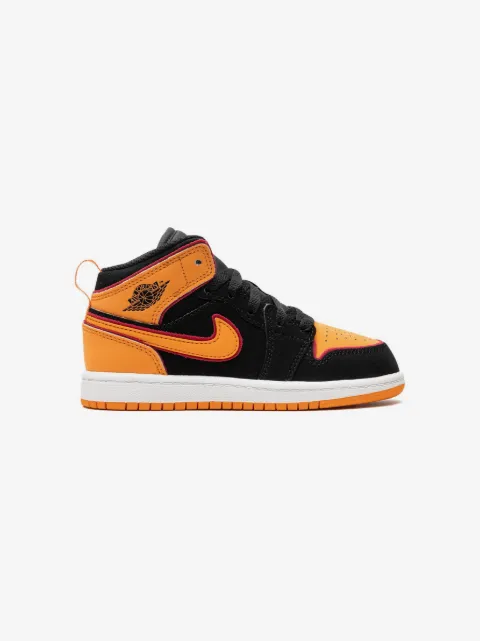 Nike Kids 에어 조던 1 미드 비비드 오렌지 스니커즈