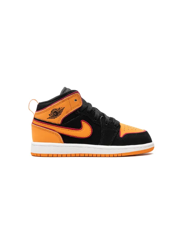 靴 Nike Air Jordan 1 Mid SE \"Vivid Orange\" JORDAN BRAND AIR JORDAN 1 MID SE BLACK/VIVID ORANGE-CARDINAL