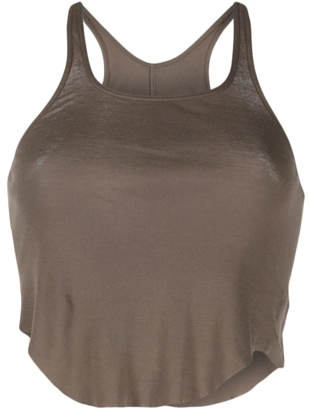 Rick Owens Drkshdw Racerback Cotton Crop Top In Brown