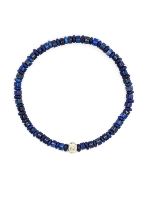 LUIS MORAIS 14kt yellow gold lapis lazuli bead bracelet