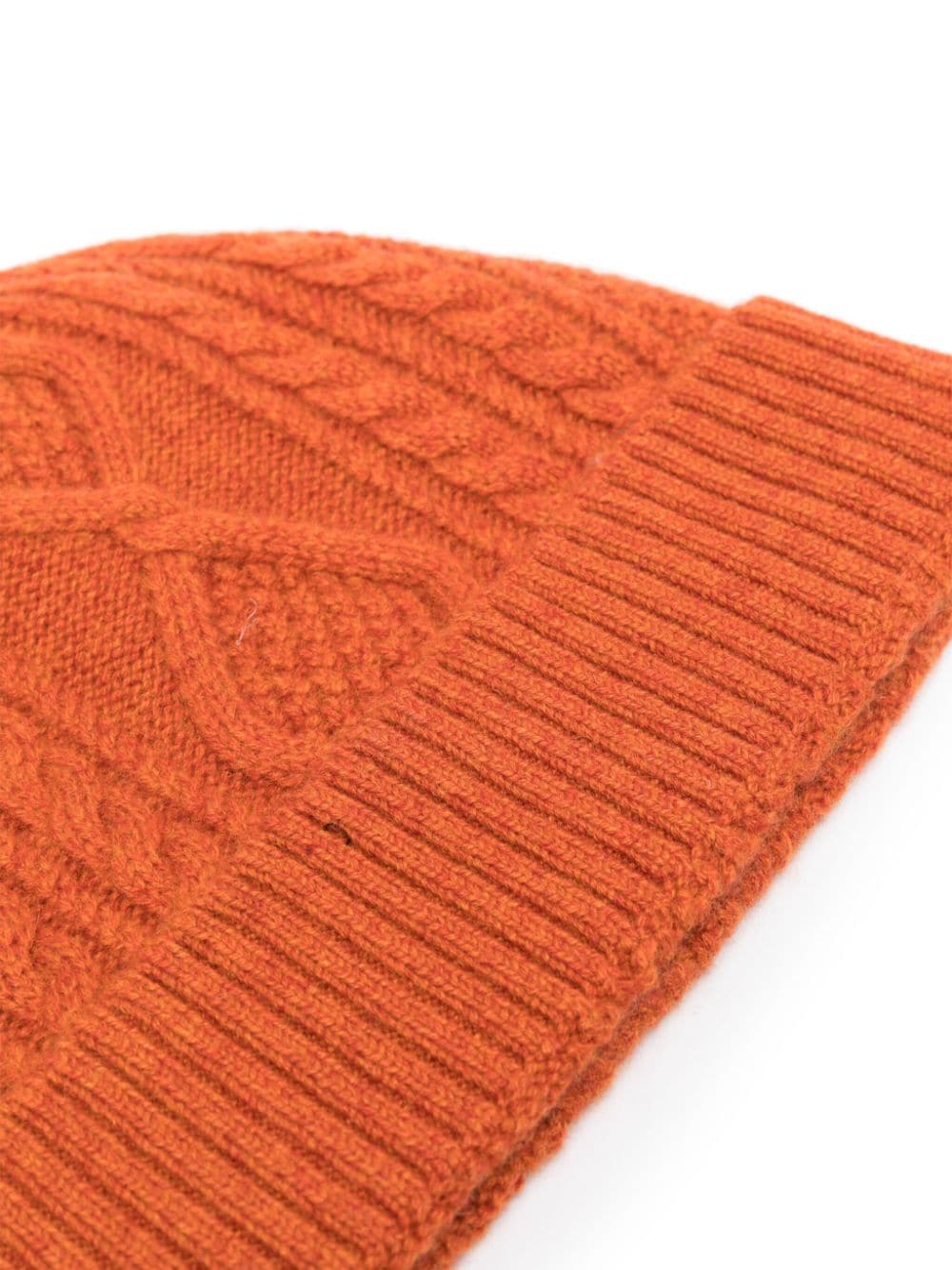Shop Ralph Lauren Rrl Aran-knit Cashmere Beanie In Orange