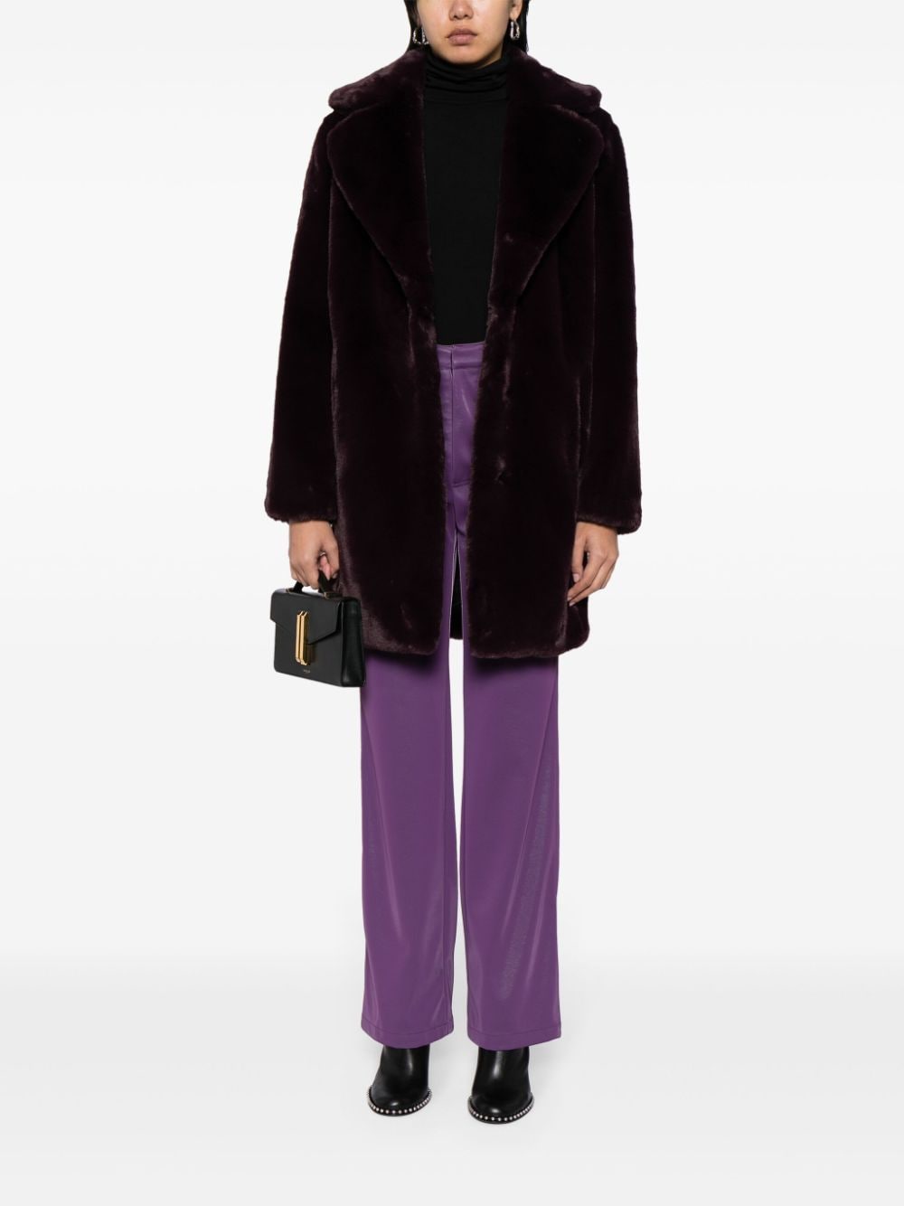 Shop Jakke Heather Faux-fur Coat In Purple