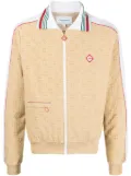 Casablanca monogram-jacquard velour zip-up jacket - Neutrals