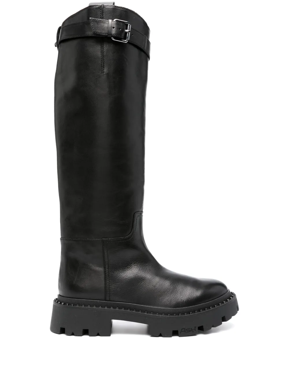 Ash knee-high leather boots Black