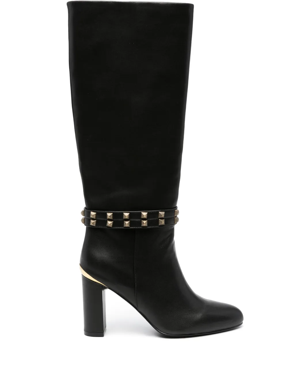 Shop Just Cavalli Studded Knee-length Boots In Black