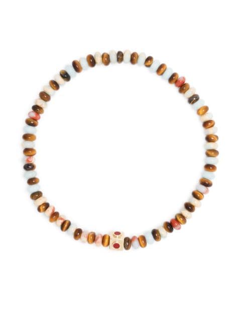 LUIS MORAIS 14kt yellow gold gemstone bead bracelet