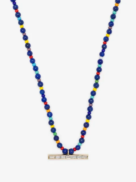 LUIS MORAIS 14kt yellow gold diamond beaded necklace