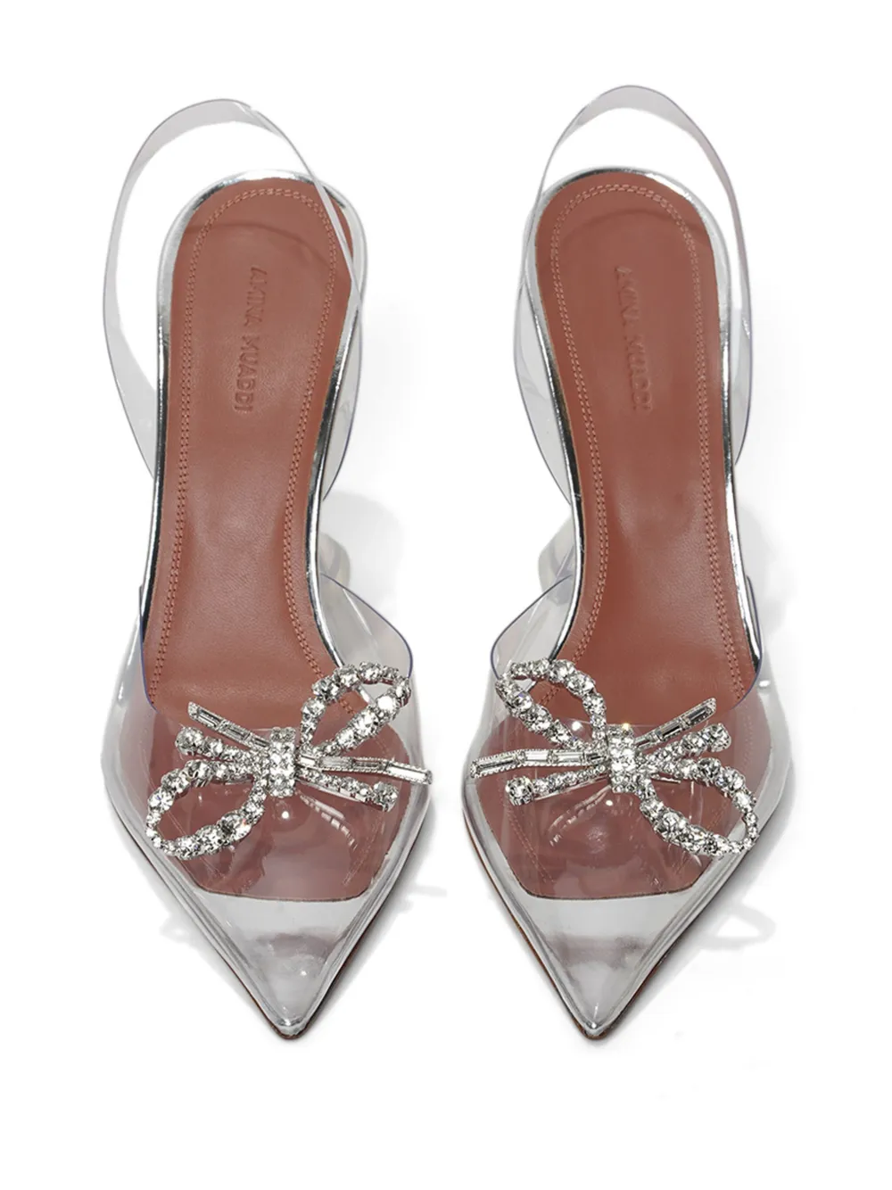 Amina Muaddi Rosie Glass slingback pumps Beige