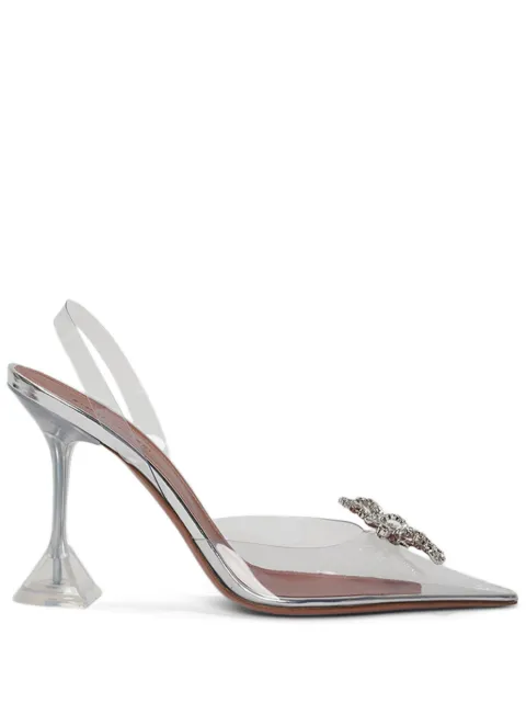 Amina Muaddi zapatillas Rosie Glass con tacón de 95mm
