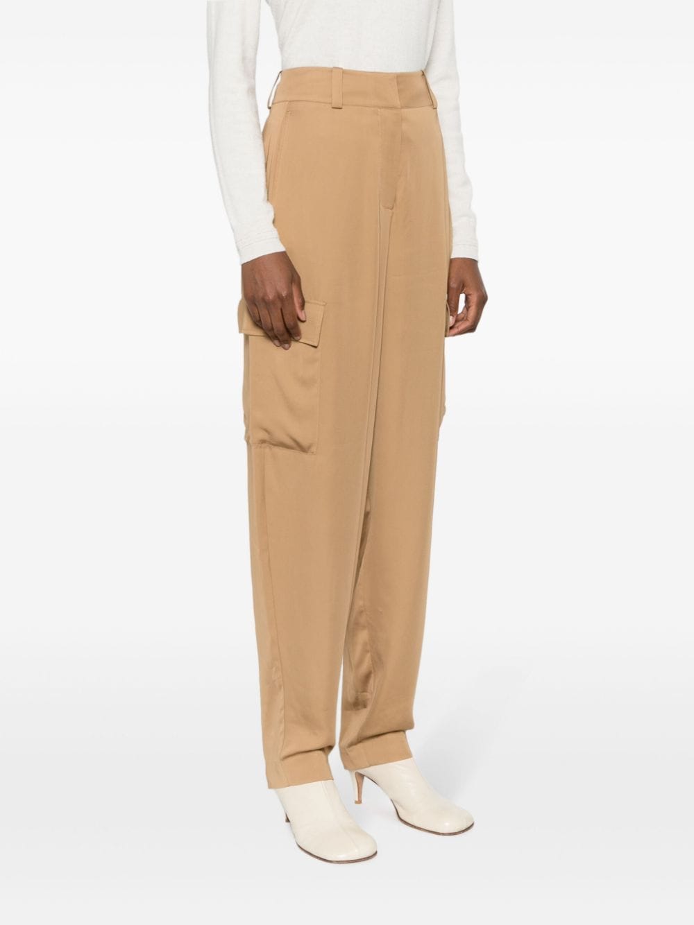 Shop Joseph High-waisted Cargo Trousers In Neutrals