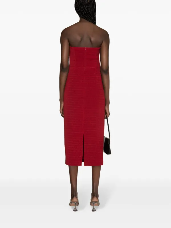 Emilia Wickstead Ryder Pliss Midi Dress - Red
