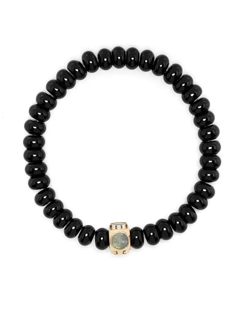 LUIS MORAIS 14kt Yellow Gold Onyx Bead Bracelet - Farfetch