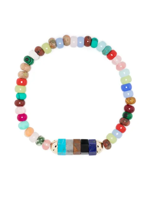 LUIS MORAIS pulsera en oro amarillo de 14kt con cuentas de gema