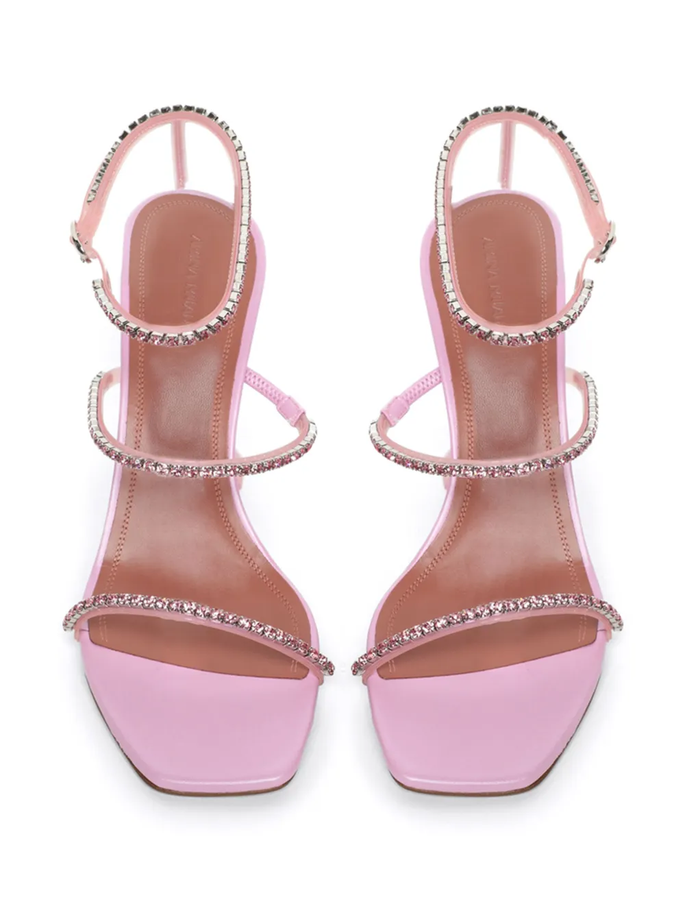 Amina Muaddi Gilda sandalen met kristallen Roze