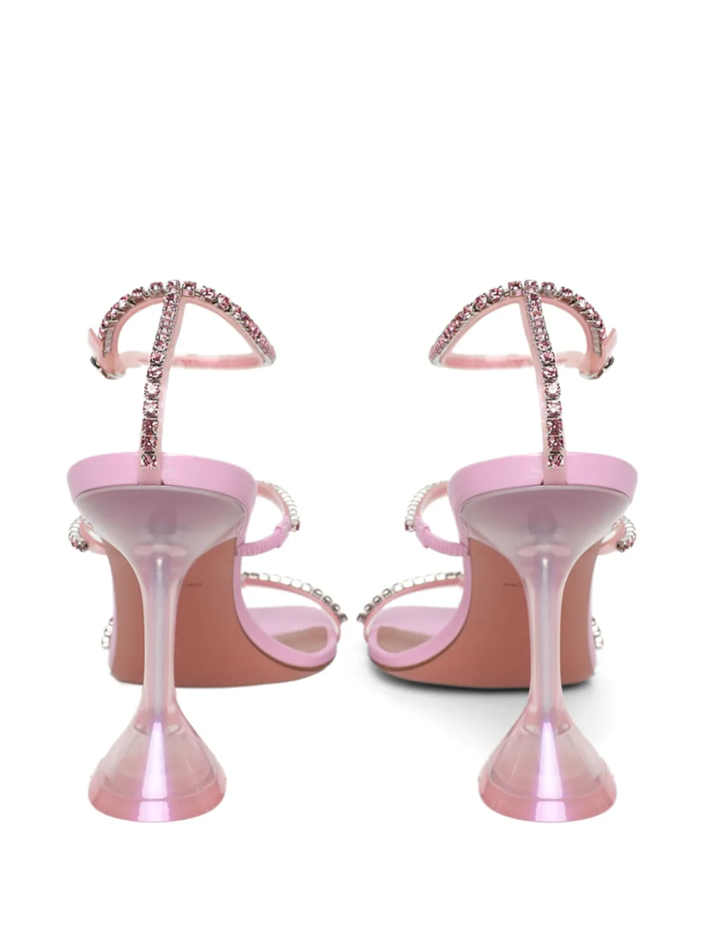 Amina Muaddi Gilda sandalen met kristallen Roze