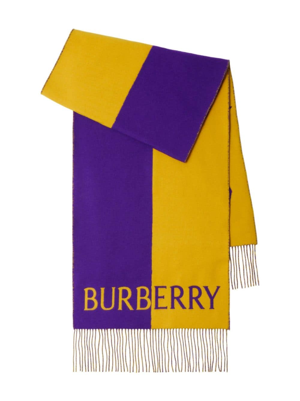 Shop Burberry Equestrian Knight Wool-cashmere Scarf In Purple
