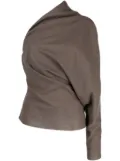 Rick Owens one-sleeve virgin wool top - Brown