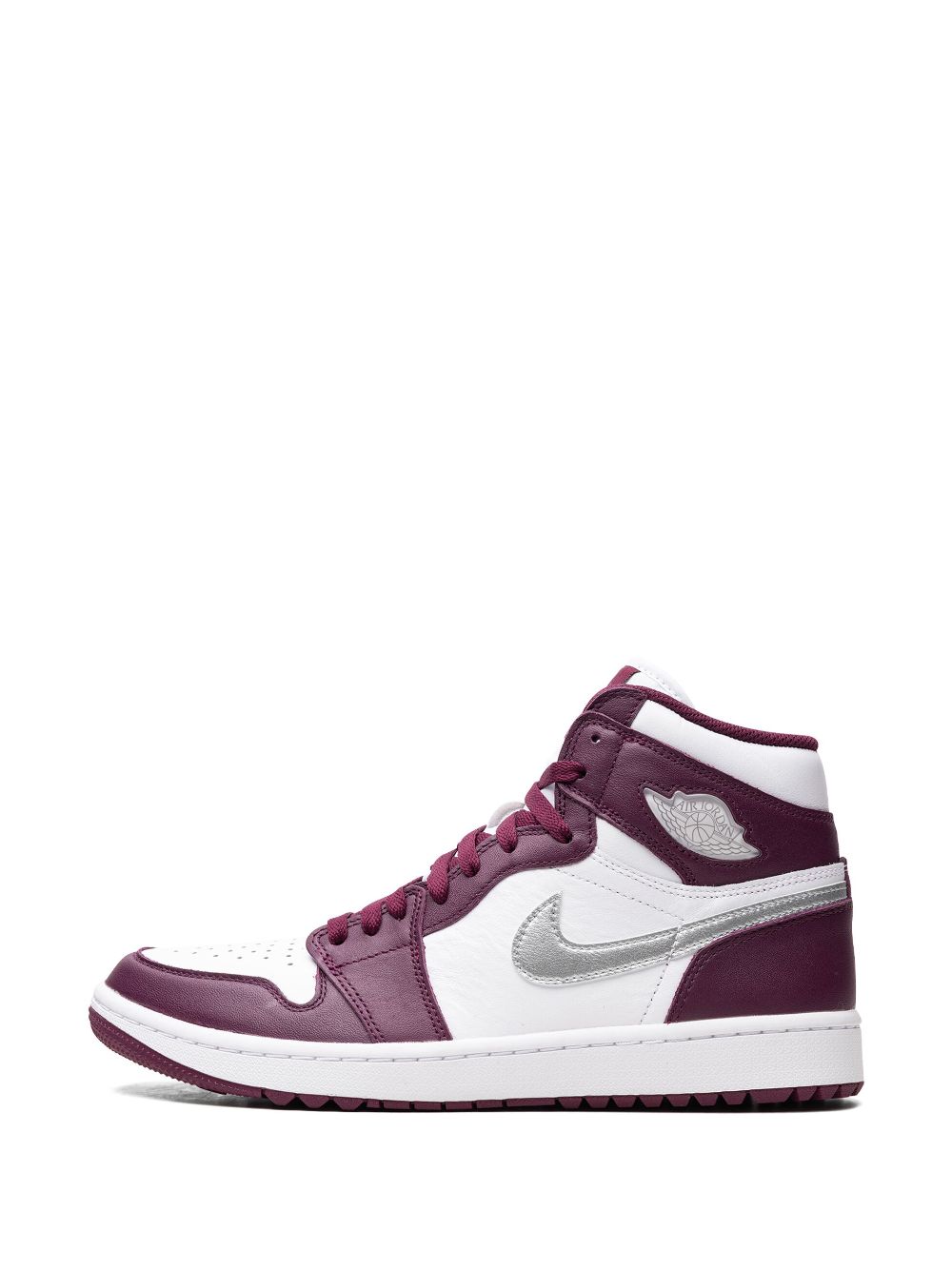 Shop Jordan Air  1 High Golf "bordeaux" Sneakers In White