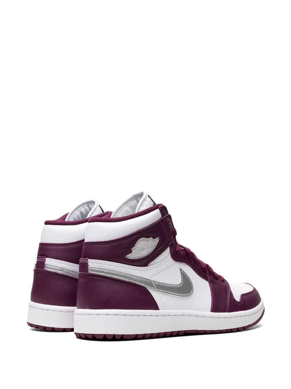 Shop Jordan Air  1 High Golf "bordeaux" Sneakers In White