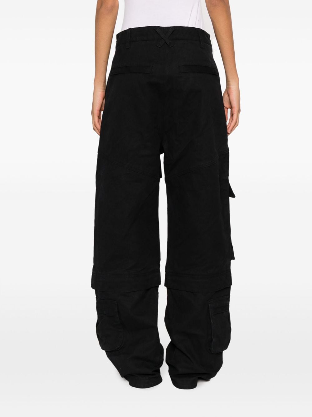 Shop Entire Studios Hard Wide-leg Cotton Cargo Trousers In Blue