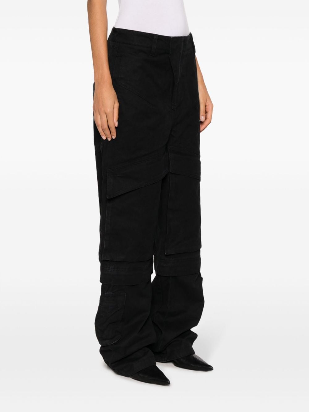 Shop Entire Studios Hard Wide-leg Cotton Cargo Trousers In Blue