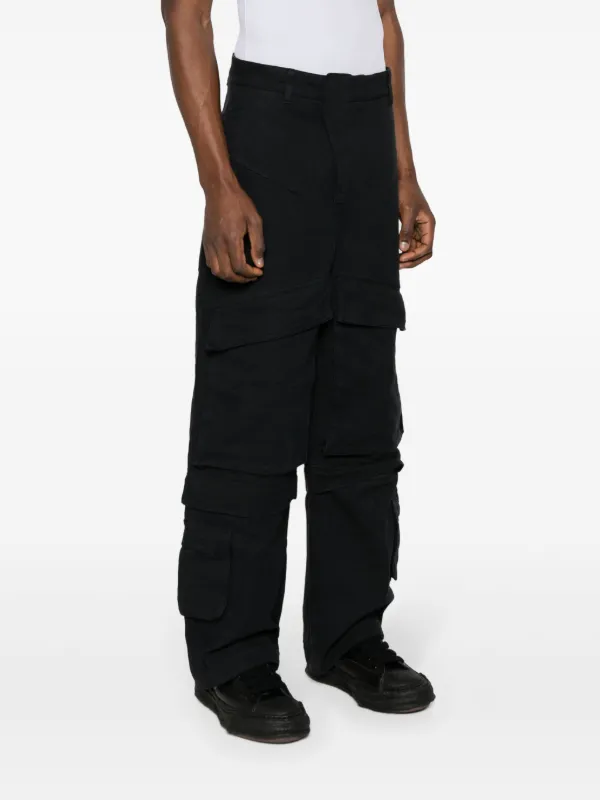 ENTIRE STUDIOS Hard wide-leg Cotton Cargo Trousers | Blue
