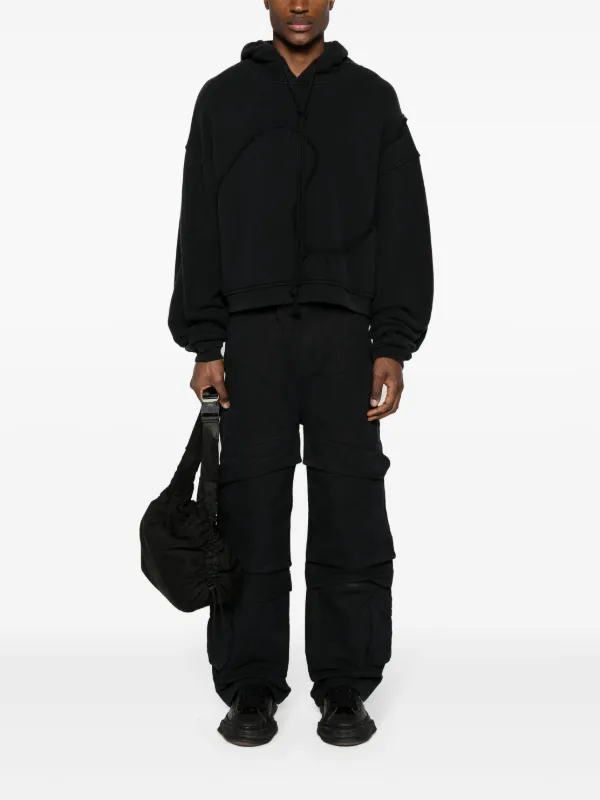 パンツ ENTIRE STUDIOS WIDE BLACK TROUSERS IN COTTON ENTIRE STUDIOS Hard wide-leg Cotton Cargo Trousers | Blue