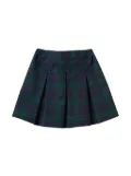 familiar pleated plaid miniskirt - Blue