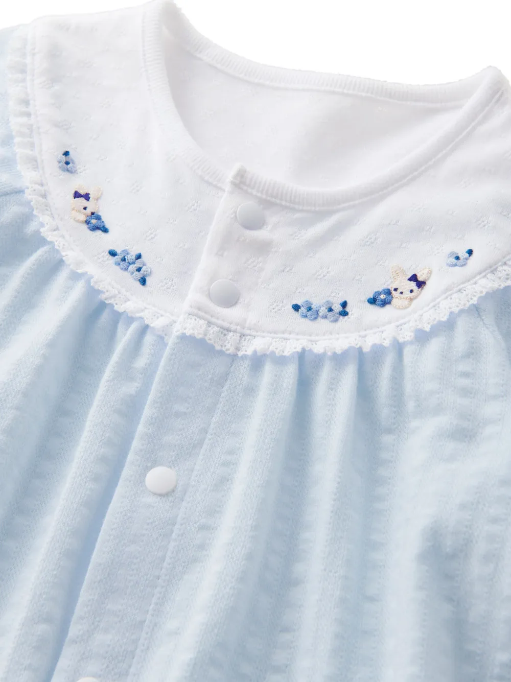 familiar Romper met geborduurde bloemen Blauw