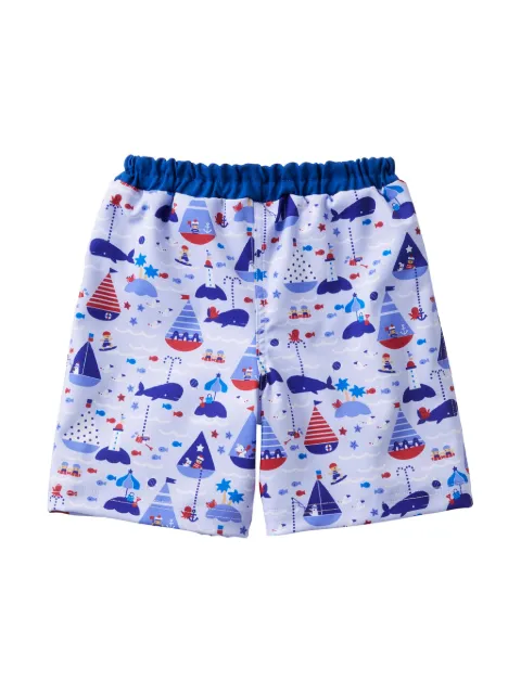 familiar graphic-print elasticated-waistband swim shorts