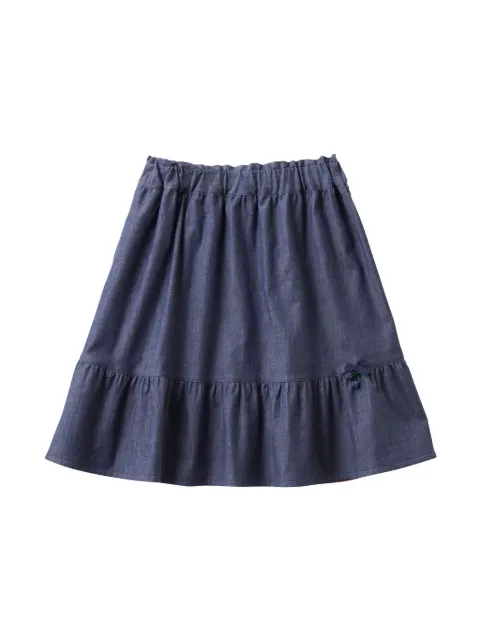 Familiar slip-on tiered skirt