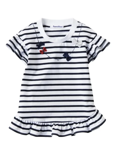 familiar bow-detail striped T-shirt