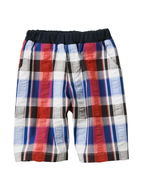 familiar check-pattern cotton shorts