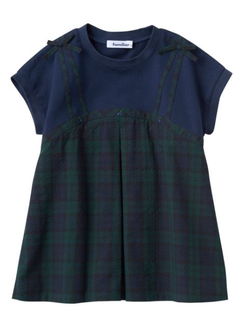 Familiar tartan-check cotton T-shirt