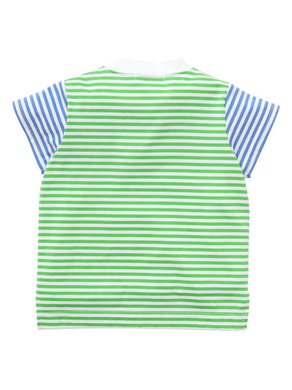 Shop Familiar Embroidered-design Striped T-shirt In Blue