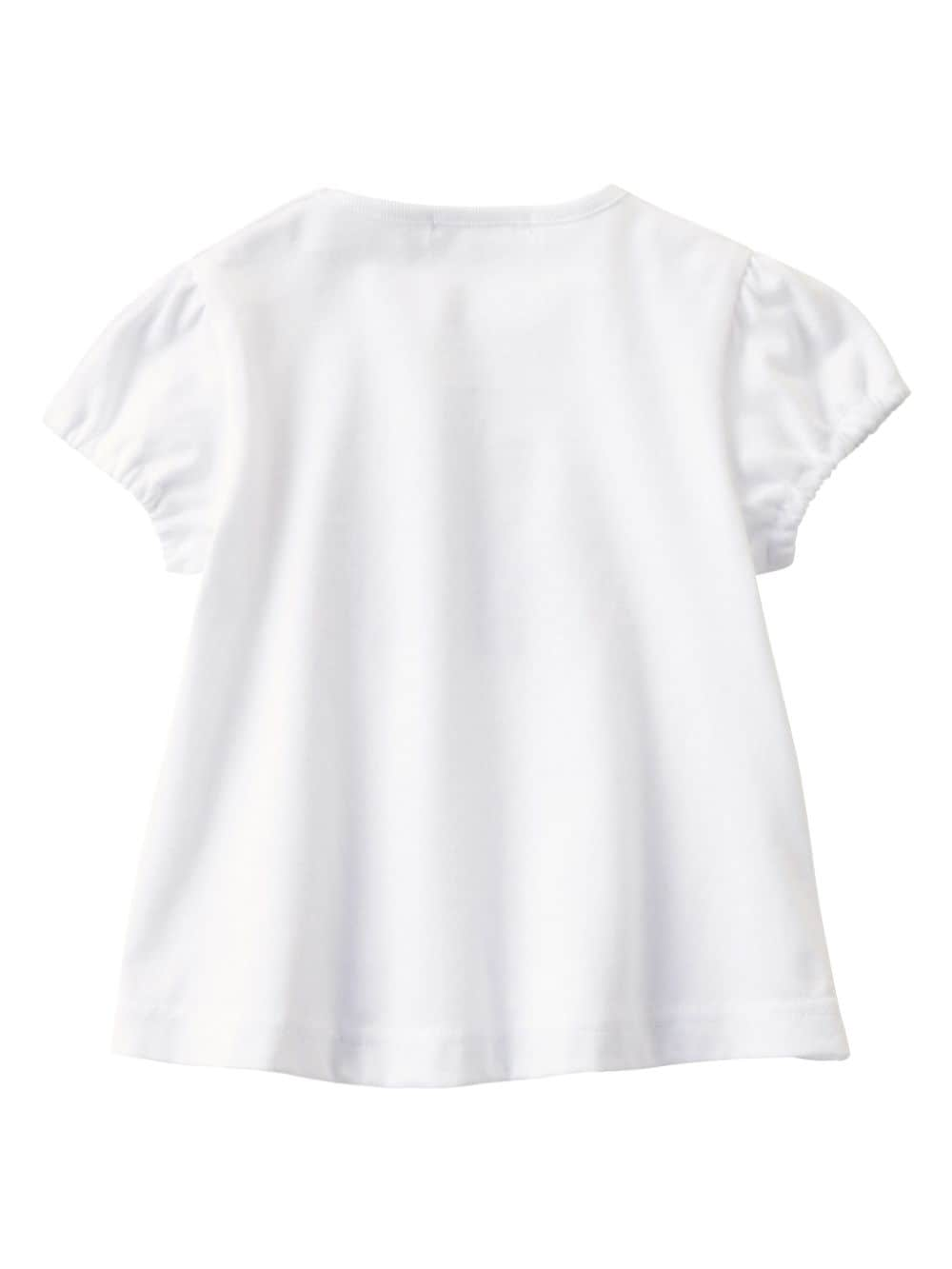 Shop Familiar Bear-motif Cotton T-shirt In White