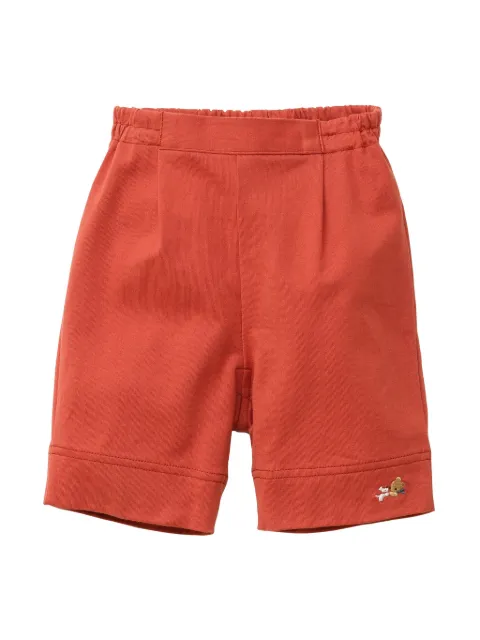 familiar motif-embroidered cotton trousers