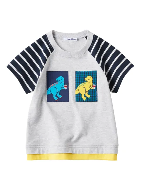familiar playera con parche de dinosaurio
